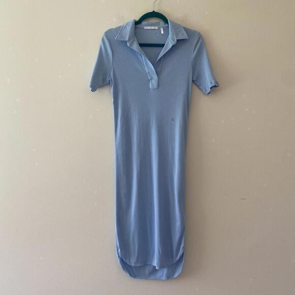 Helmut lang light blue short sleeve ribbed mini dress - Picture 7 of 9